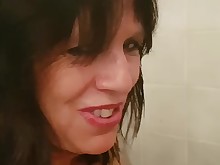 amateur brunette mammy mature milf shower wife funny
